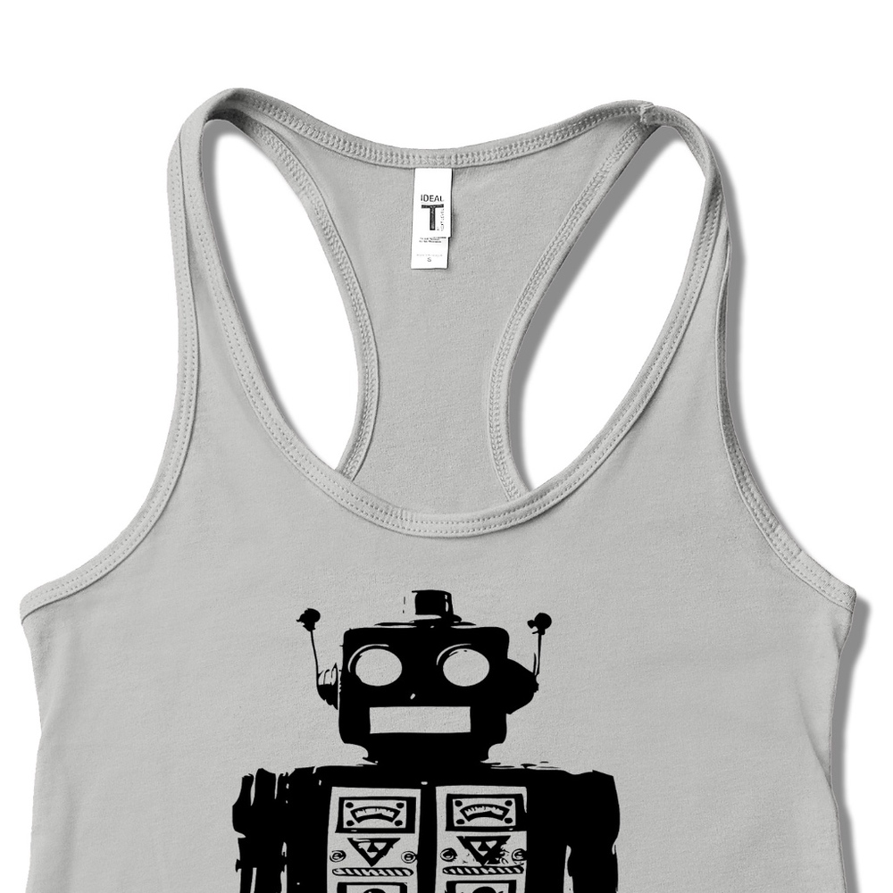 💕 Futuristic Robot Racerback Tank Top Soft - Picture 3 of 8